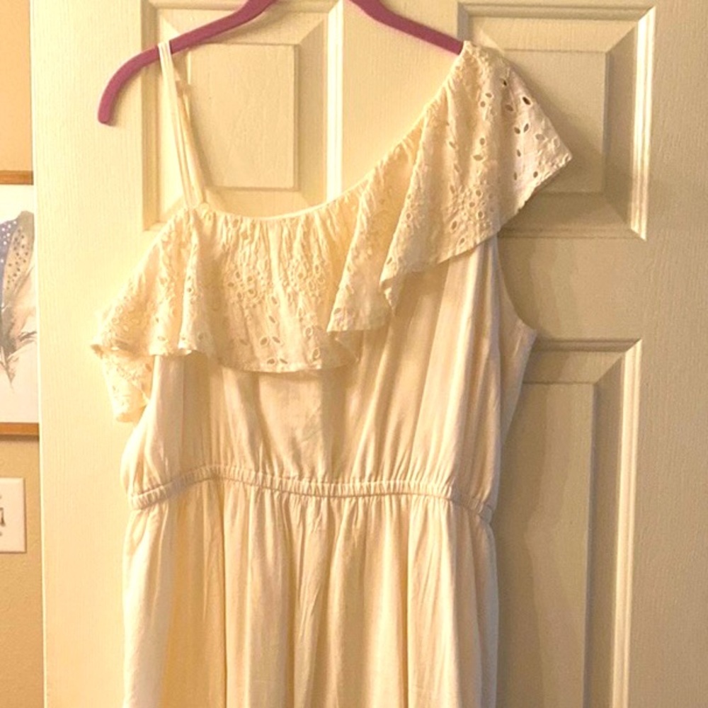 Off-white partial one shoulder dress. NWT.